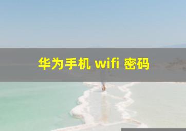 华为手机 wifi 密码